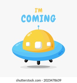 Ufo baby illustration vector design