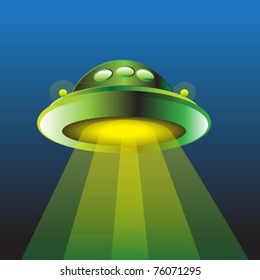 ufo with beam cartoon