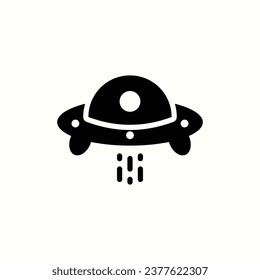 ufo black icon, isolated icon in light background, perfect for website, blog, logo, graphic design, social media, UI, mobile app