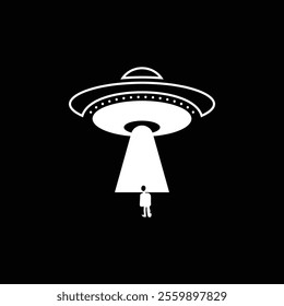 Ufo black and white logo