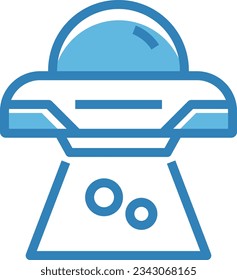Ufo-blaues Symbol - Einzelsymbol, Vektorgrafik