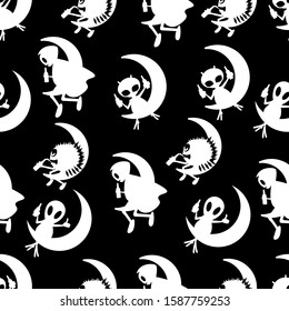 UFO with a bottle on the moon. An alien sits on the moon and drinks. Pattern.