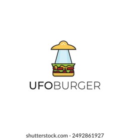 Ufo burger logo design ideas for company or illustration