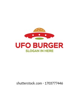 Ufo Burger Spaceship Logo Design Icon Vector