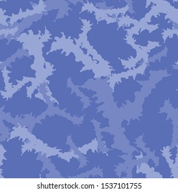 UFO camouflage of various shades of blue and violet colors. It is a colorful seamless pattern that can be used as a camo print for clothing and background and backdrop or computer wallpaper