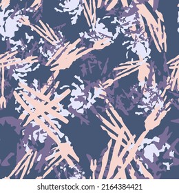UFO camouflage of various shades of blue, beige and violet colors. It is a colorful seamless pattern that can be used as a camo print for clothing and background and backdrop or computer wallpaper