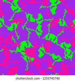 UFO camouflage of various shades of green, pink and purple colors. It is a colorful seamless pattern that can be used as a camo print for clothing and background and backdrop or computer wallpaper