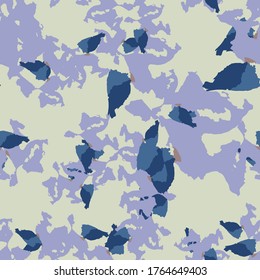 UFO camouflage of various shades of green, blue and violet colors. It is a colorful seamless pattern that can be used as a camo print for clothing and background and backdrop or computer wallpaper