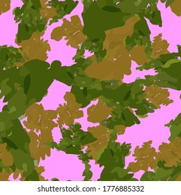 UFO camouflage of various shades of green, yellow and pink colors. It is a colorful seamless pattern that can be used as a camo print for clothing and background and backdrop or computer wallpaper