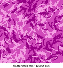 UFO camouflage of various shades of pink and purple colors. It is a colorful seamless pattern that can be used as a camo print for clothing and background and backdrop or computer wallpaper