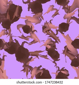 UFO camouflage of various shades of pink, brown and violet colors. It is a colorful seamless pattern that can be used as a camo print for clothing and background and backdrop or computer wallpaper