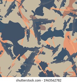 UFO camouflage of various shades of pink, grey and blue colors. It is a colorful seamless pattern that can be used as a camo print for clothing and background and backdrop or computer wallpaper