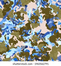 UFO camouflage of various shades of pink, green adn blue colors. It is a colorful seamless pattern that can be used as a camo print for clothing and background and backdrop or computer wallpaper