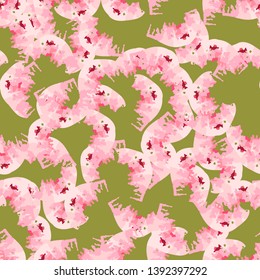 UFO camouflage of various shades of red, green and pink colors. It is a colorful seamless pattern that can be used as a camo print for clothing and background and backdrop or computer wallpaper