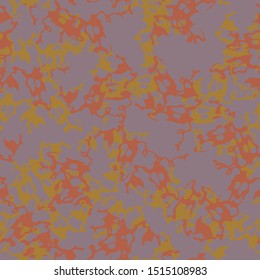 UFO camouflage of various shades of toadstool, mango and chai tea colors. It is a colorful seamless pattern that can be used as a camo print for clothing and background and backdrop or wallpaper