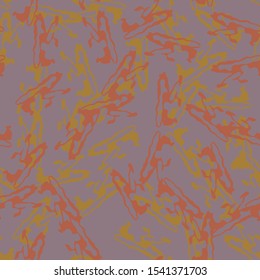 UFO camouflage of various shades of toadstool, mango and chai tea colors. It is a colorful seamless pattern that can be used as a camo print for clothing and background and backdrop or wallpaper