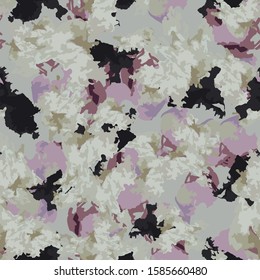 UFO camouflage of various shades of violet, wine, grey, black and violet colors. A colorful seamless pattern that can be used as a camo print for clothing and background and backdrop or wallpaper