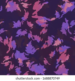 UFO camouflage of various shades of violet, wine and pink colors. It is a colorful seamless pattern that can be used as a camo print for clothing and background and backdrop or computer wallpaper