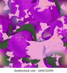 UFO camouflage of various shades of violet, pink and green colors. It is a colorful seamless pattern that can be used as a camo print for clothing and background and backdrop or computer wallpaper