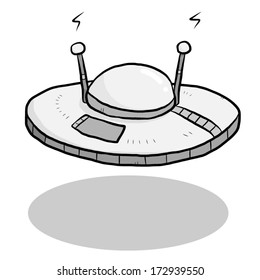 UFO / cartoon vector and illustration, isolated on white background.