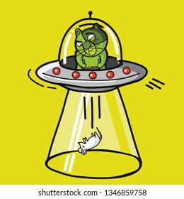 ufo cat mouse