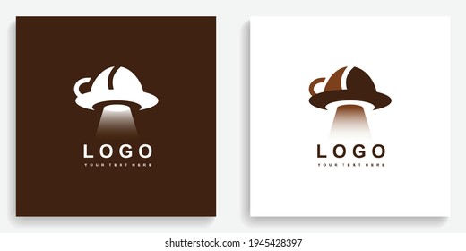 Logo de la Copa del Café Ufo. Diseño vectorial de la plantilla de símbolo de logotipo moderno