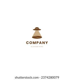 UFO coffee logo design modern concept