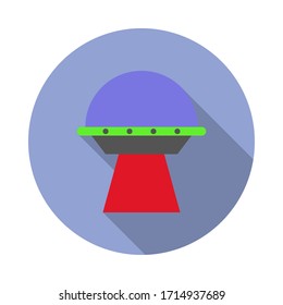 UFO colored long shadow icon. Simple color vector of space icons for ui and ux, website or mobile application