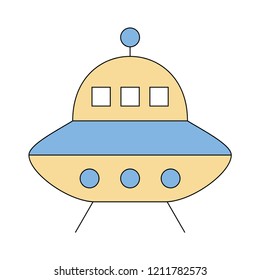 UFO Colored outline symbol design. Usable for web and mobile UI/UX