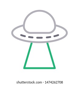 UFO colour line vector icon
