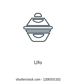 Ufo concept line icon. Linear Ufo concept outline symbol design. This simple element illustration can be used for web and mobile UI/UX.