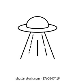 ufo concept line icon. Simple element illustration. ufo concept outline symbol design from space set. Can be used for web and mobile