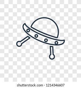 Ufo concept vector linear icon isolated on transparent background, Ufo concept transparency concept in outline style