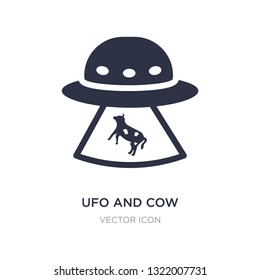 ufo and cow icon on white background. Simple element illustration from Astronomy concept. ufo and cow sign icon symbol design.