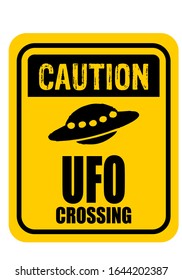 UFO-Überquerung gelbes Warnschild