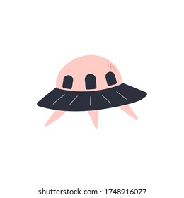ufo cute sticker illustration vector