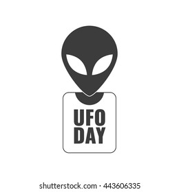 Ufo day alien in T-shirt vector card