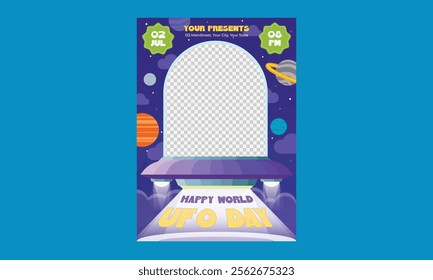 UFO Day Flyer. Vector illustration