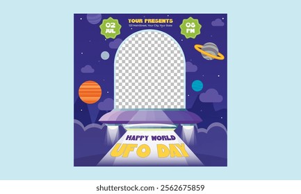 UFO Day Socials Media. Vector illustration