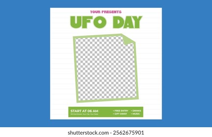 UFO Day Socials Media. Vector illustration