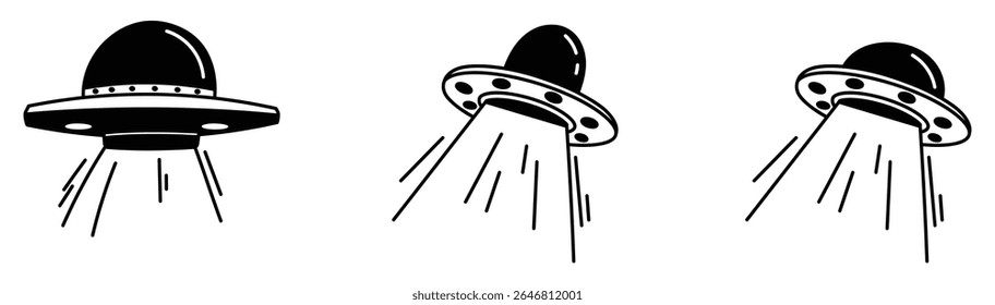 Ícone de desenho de mão alienígena doodle Ufo