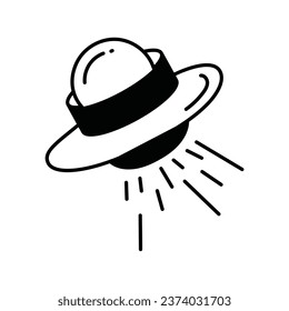 Ufo doodle Icon Design illustration. Science and Technology Symbol on White background EPS 10 File