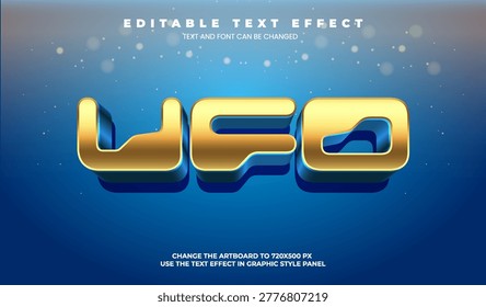 Редактируемый текстовый эффект Ufo в стиле современного тренда
