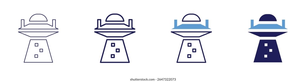 Ufo evidence icon in 4 different styles. Thin Line, Line, Bold Line, Duotone. Duotone style. Editable stroke.