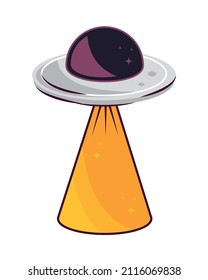 UFO explore icon flat isolated