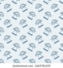 UFO Extraterrestrial Spacecraft vector concept simple creative seamless pattern