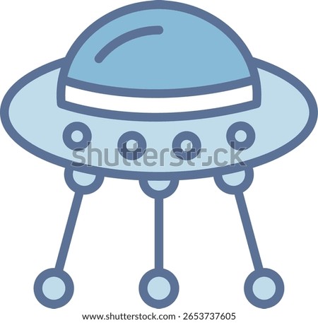 Ufo Filled Blue Tone Icon