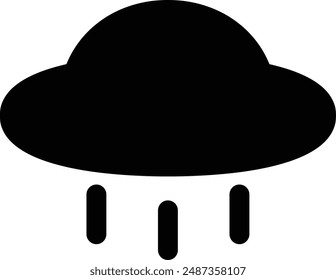 UFO flat black vector icon.
