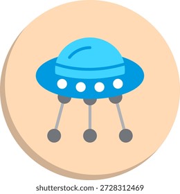 Ufo Flat Circle Style Icon