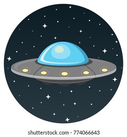 ufo flat design icon isolatd on white background